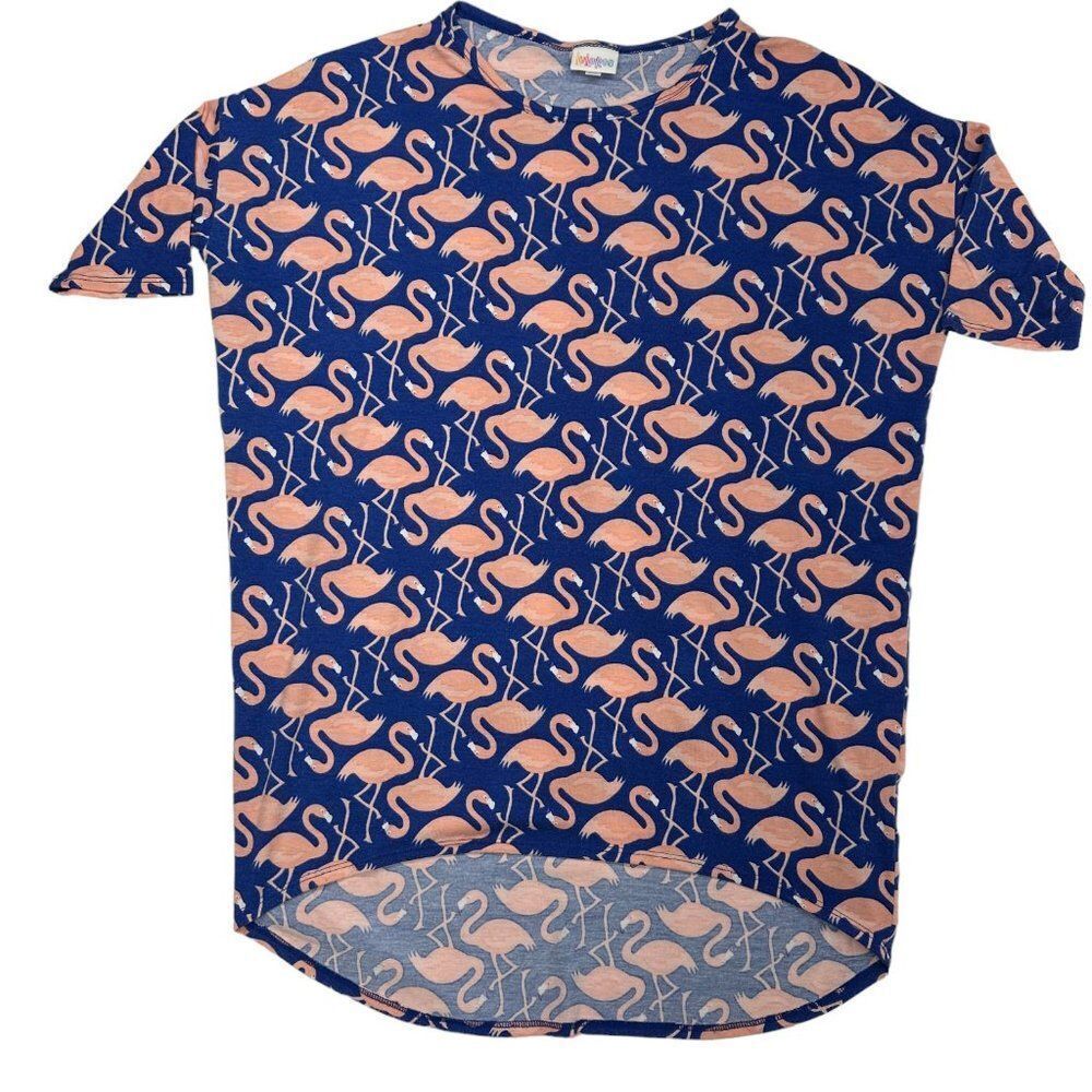 LulaRoe Simply Comfortable Flamingo Print High Low Tee (XS)